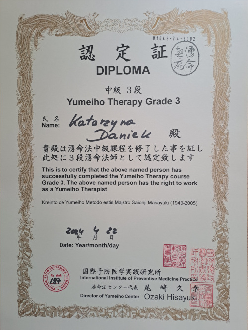 Dyplom yumeiho